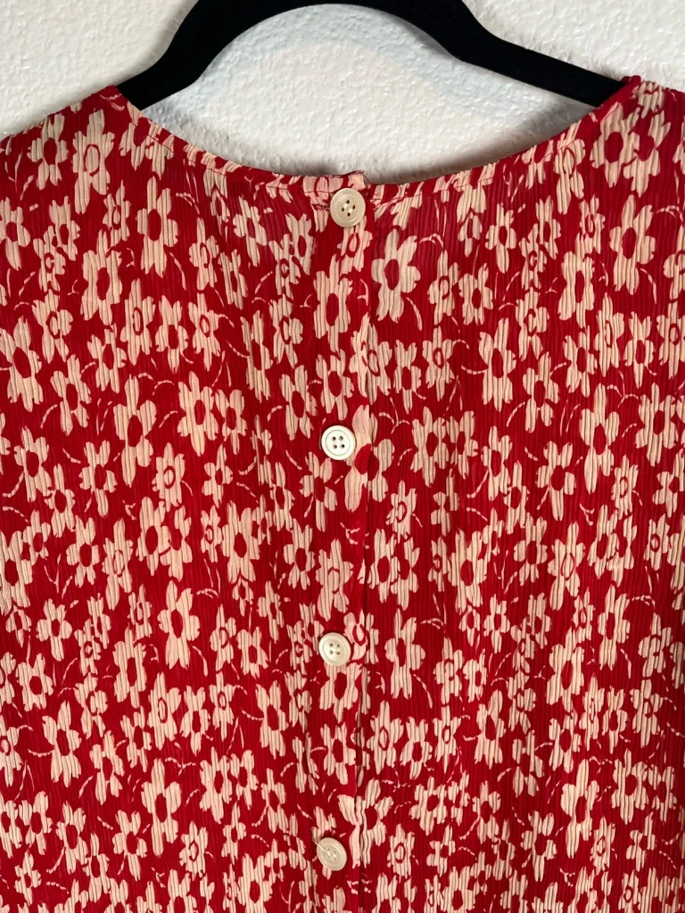 Madewell Crinkled Button-Back Tie Tee in Full‎ Bloom Floral Print Women’s XS